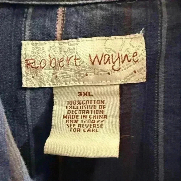 Mens Robert Wayne long sleeve button down shirt with graphics Size 3 XL - Picture 10 of 10